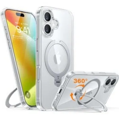 Funda para móvil Torras Ostand Spin harte transparente Hülle mit Ring für iPhone 16 Plus
