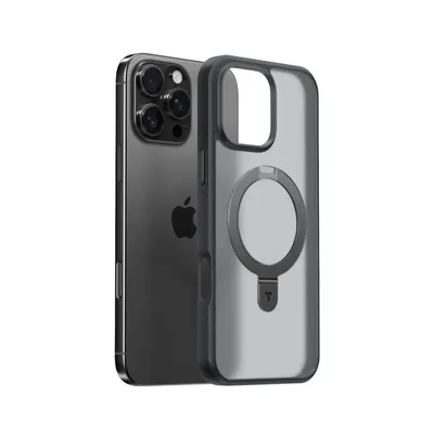 Funda für Handy Torras Upro Ostand Spin Series Schwarz für iPhone 16 Pro