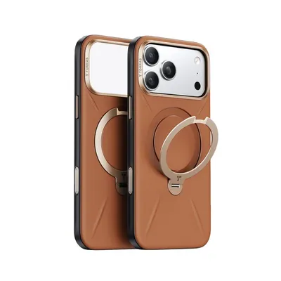 Funda für Handy Torras Ostand Spin Vegskin Series Braun für iPhone 17 Pro Max