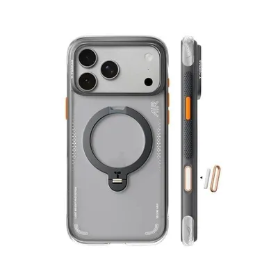 TORRAS Ostand Q3 Air schwarze Hülle mit drehbarem Ständer und MagSafe für iPhone 17 Pro