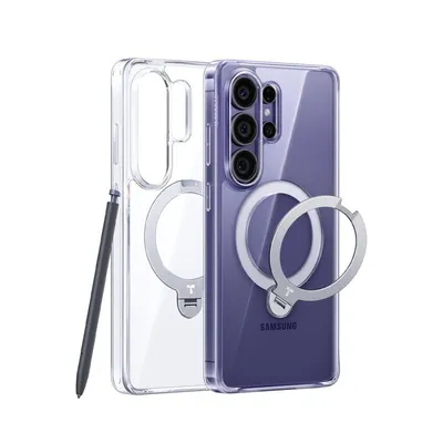 Handyhülle Torras Ostand Spin Series Transparent mit Ständer für Galaxy S26 Ultra