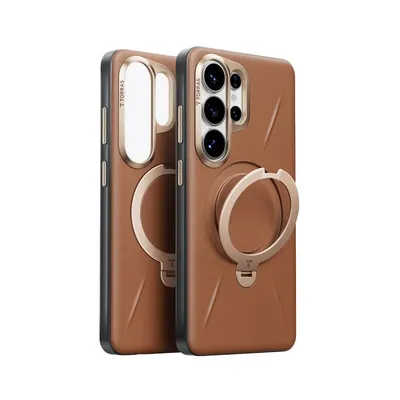 Funda für Smartphone Torras Ostand Spin Vegskin Amber Brown für Galaxy S26 Ultra
