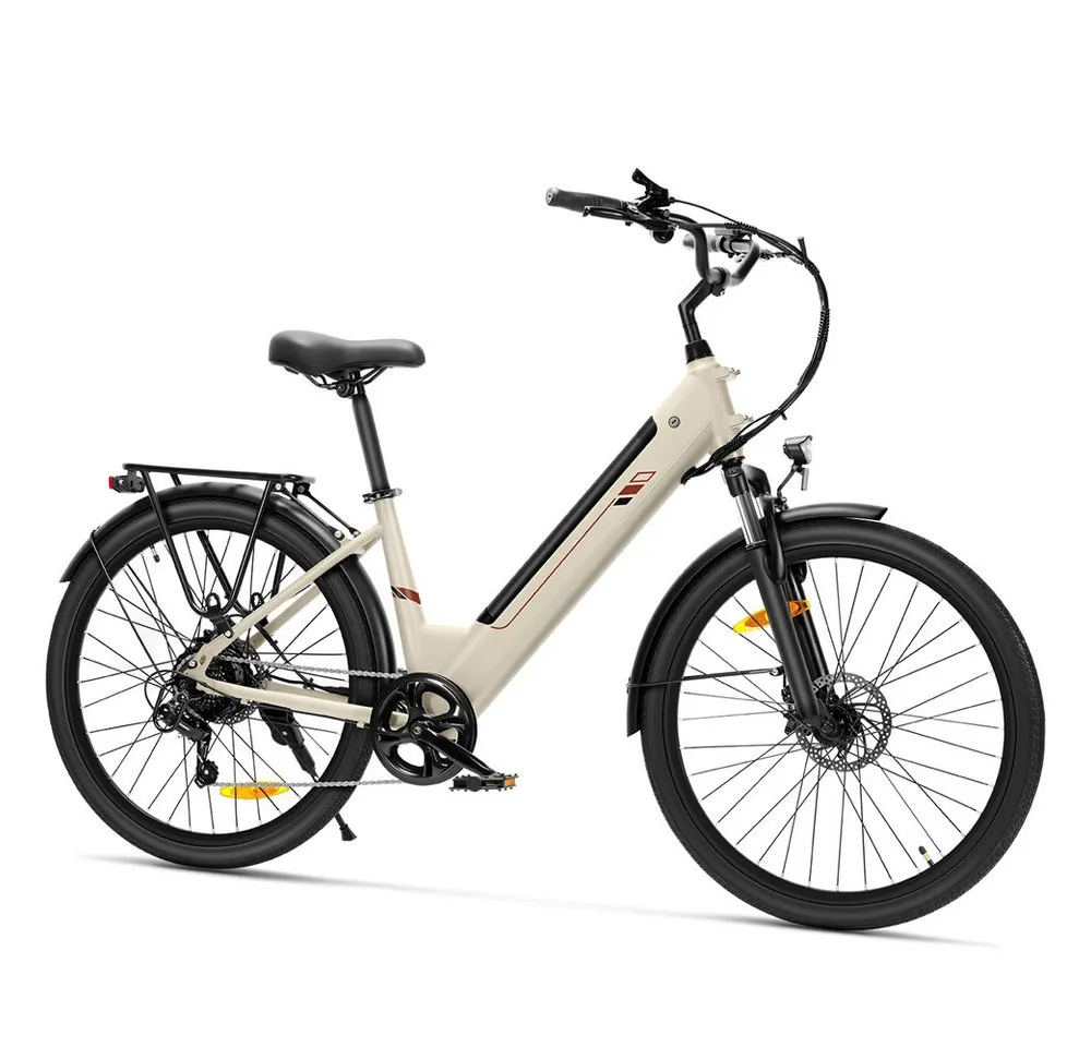 Touroll E-Bike Trekkingrad J2 ST, 7 Gang, Heckmotor, 561,6 Wh, 26"x16", 15/20/25 km/h (Stufe 1–3), 36V 15.6Ah