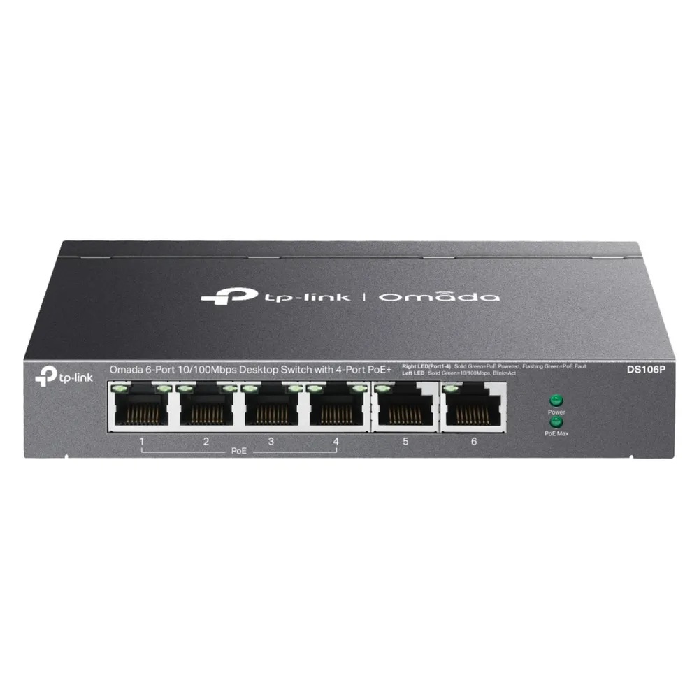 TP-Link OMADA 6-PORT 10/100 MBPS DESKTOP SWITCH WITH 4-PORT POE