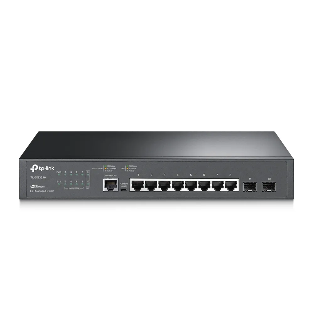 TP-Link JetStream TL-SG3210 Netzwerk-Switch L2/L3 Gigabit Ethernet (10/100/1000) 1U Schwarz (FBA_TL-SG3210)