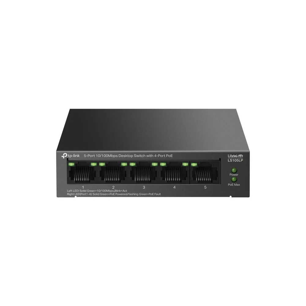 TP-Link LiteWave LS105P 5-Port Fast Ethernet PoE-Switch zur Wandmontage