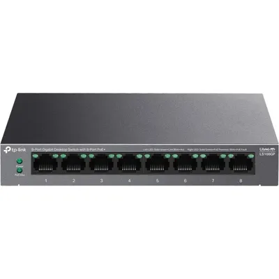 TP-Link LS108GP – 5 Gigabit-Ports, 4 PoE+-Ports, bis zu 250 m PoE-Übertragung