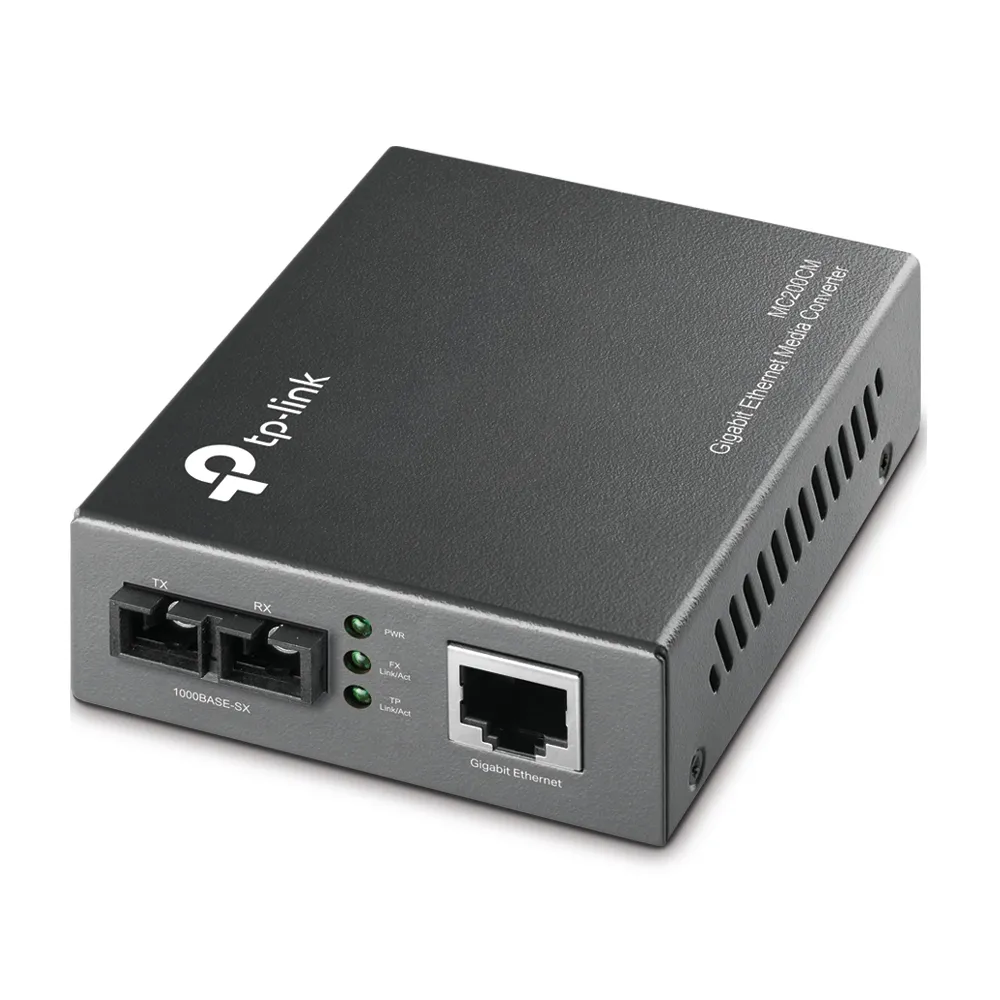 Medienkonverter TP-Link MC200CM 1-Port Gigabit RJ-45 10/100/1000 SC Multimode Schwarz