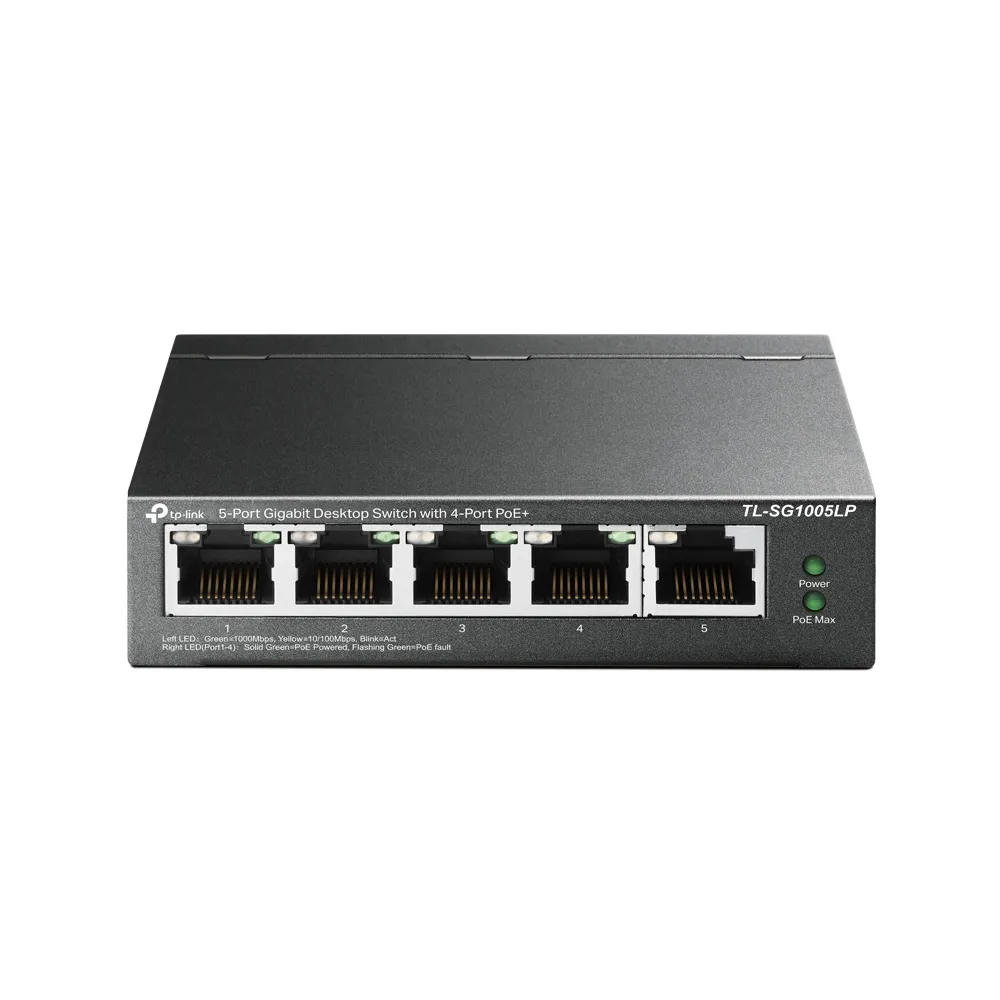 TP-Link TL-SG1005LP Netzwerk-Switch Unmanaged Gigabit Ethernet (10/100/1000) Power over Ethernet (PoE) Schwarz