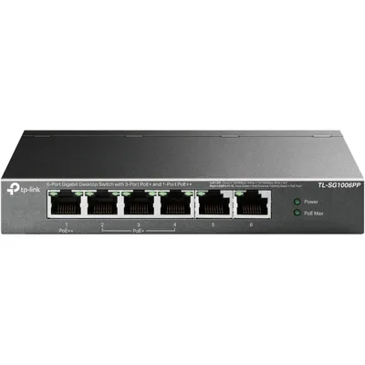 TP-Link TL-SG1006PP Unmanaged Switch 6 Gigabit-Ports mit 3x PoE+ und 1x PoE++