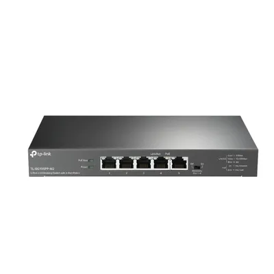 TP-Link 5-Port 2,5G PoE++ 123W Lüfterloser Switch, schwarzes Stahlgehäuse