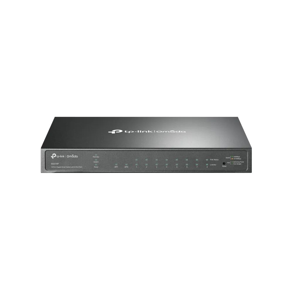 TP-Link TL-SG2210P Smart Gigabit Switch 8 RJ45 PoE-Ports + 2 SFP-Ports