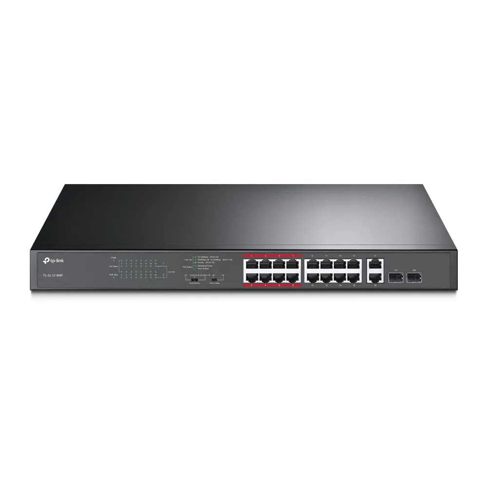 Switch TP-Link TL-SL1218MP 16x Fast Ethernet 2x Gigabit PoE Rackmontage unmanaged