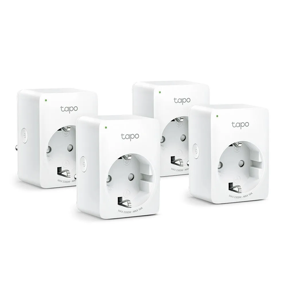 tp-link Tapo P100 Mini Smart WLAN Steckdose Smart-Home-Zubehör, 4er Pack, Fernzugriff, kein Hub notwendig
