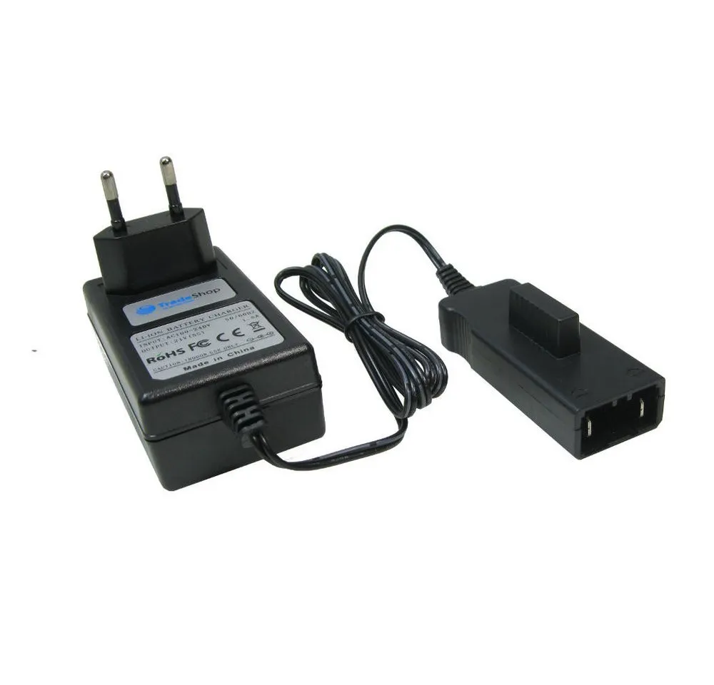 Trade-Shop Ladegerät 21V passend für Gardena 8025-20 Comfort Wand-Schlauchbox 35 Netzteil (Geeignet für Li-Ion Akkus mit 18V / LED-Anzeige für den Ladezustand)