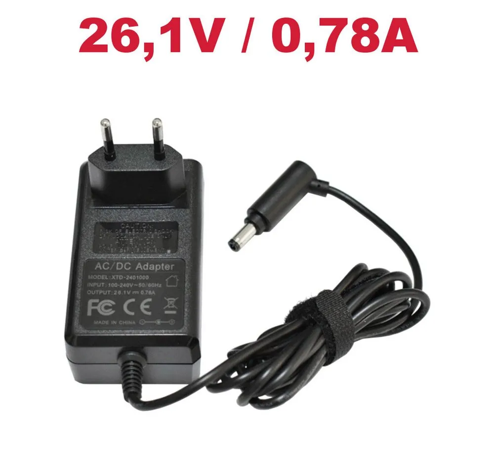 Trade-Shop Ladegerät 26,1V 0,68A passend für Dyson V6 V7 V8 V8+ DC58 DC59 DC60 Netzteil (Gesamtlänge: ca 1,8m / Stecker Ausgang: 5,5x2,5mm / für 21,6V Akkus)