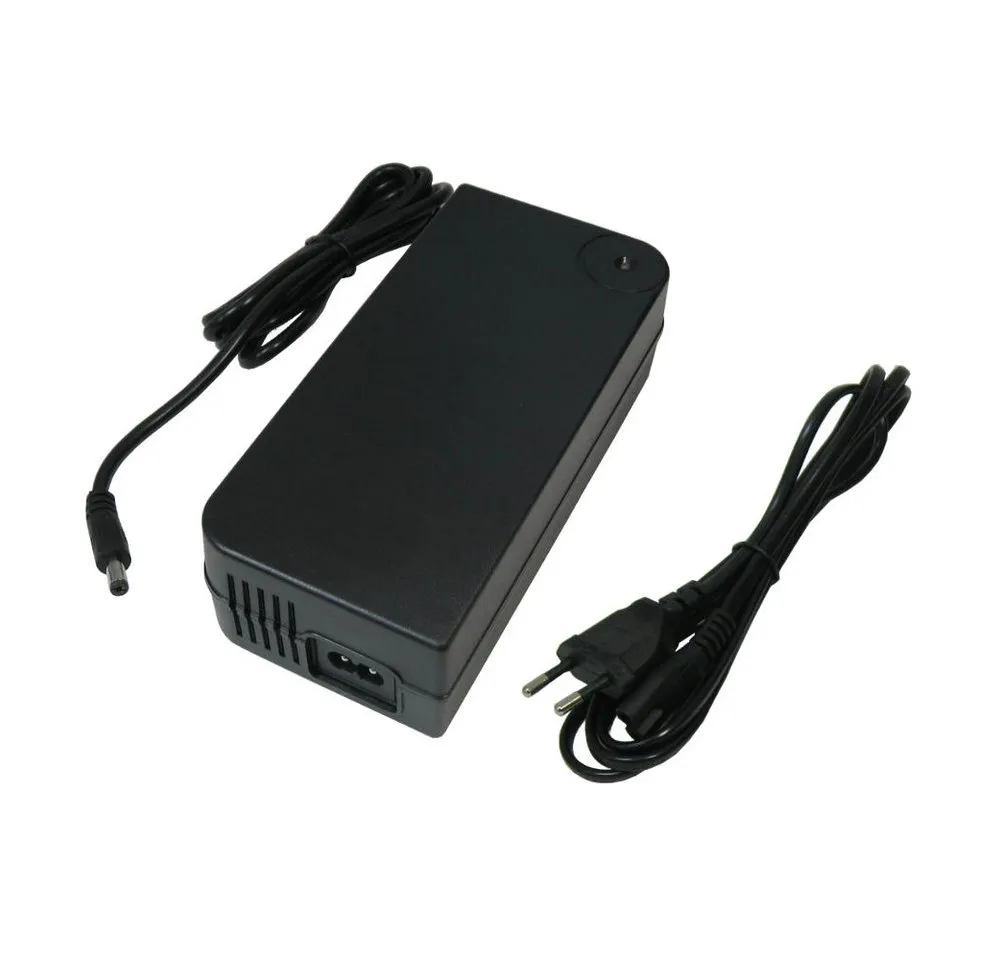 Trade-Shop Ladegerät 42V 3A passend für e-Bike Elektrofahrrad Pedelec Akkus Netzteil (Länge: ca. 2m / 5,5mm x 2,1mm Rundstecker / mit integriertem Lüfter)