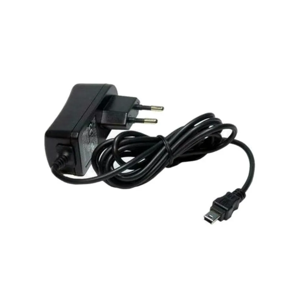 Trade-Shop Ladegerät Ladekabel 5V 1A mit Mini USB Anschluss Netzteil (mit Mini-USB Anschluss und integrierter LED-Ladestandsanzeige)