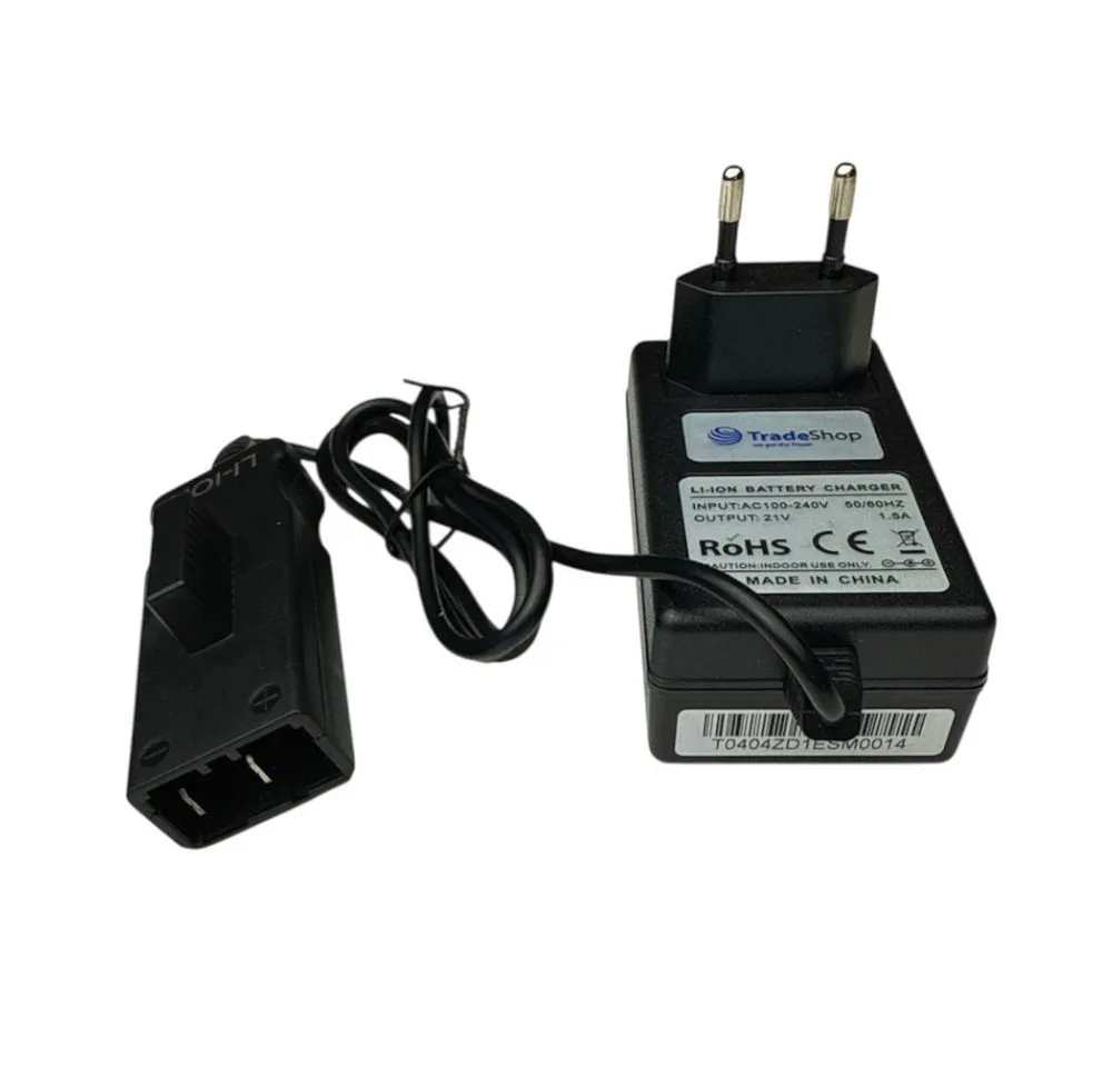 Trade-Shop Ladegerät passend für Gardena 8833-20, ComfortCut Li-18/23 (9878) Netzteil (Geeignet für Li-Ion Akkus mit 18V / Ausgang: 21V, 1,5A)