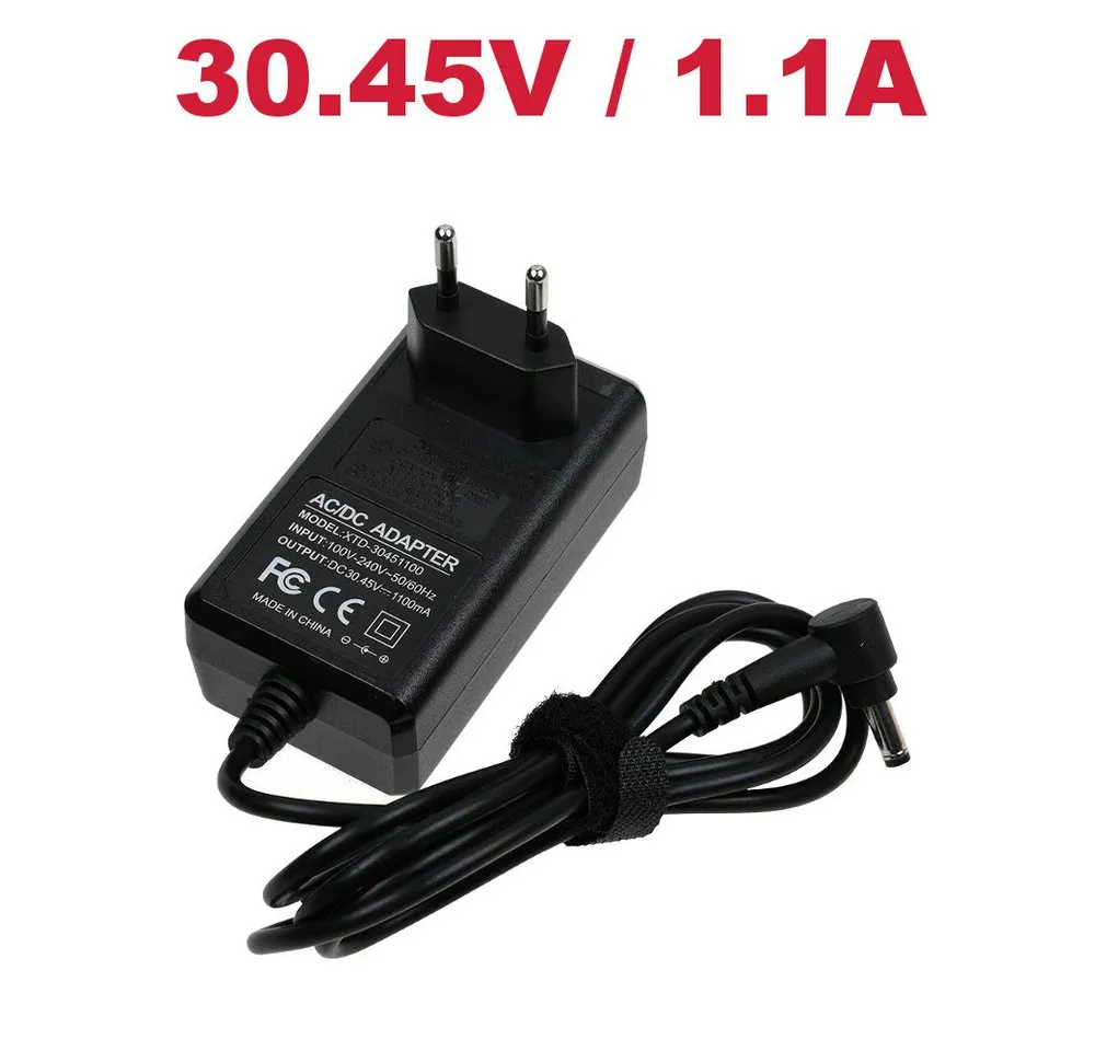 Trade-Shop Ladekabel passend für Dyson V10, V11, V12, V15 Detect Absolute Netzteil (Ausgangsspannung: 30,45V, 1,1A / Stecker Eingang: EURO-Stecker)