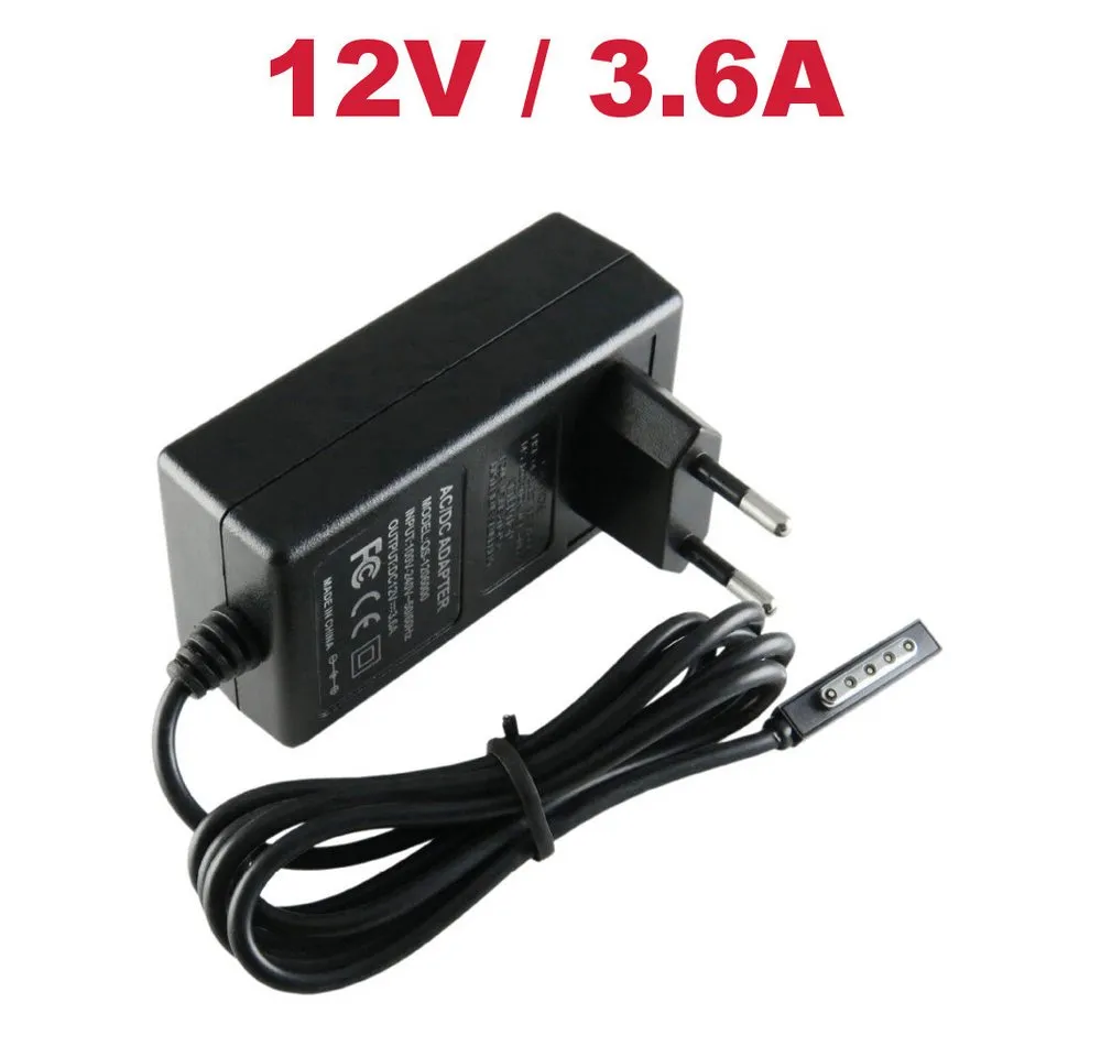 Trade-Shop Ladekabel passend für Microsoft Surface RT/Pro/RT 10.6/Pro 2 Notebook-Netzteil (Ersatz für DSE-AD24-120200, Q6T-00002 - Stecker Eingang: EURO-Stecker)
