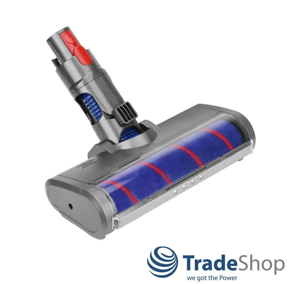 Trade-Shop Turbodüse passend für Dyson V7 V8 V10 V11 V15 SV10 SV12, Zubehör für Dyson Akku Staubsauger, mit LED / Turbodüse / Hartbodendüse / Softwalze