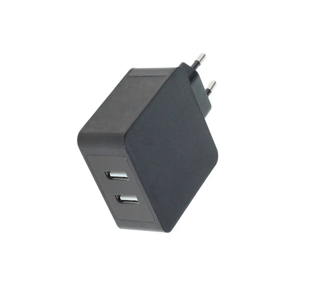 Trade-Shop USB Steckdosen Adapter 5V 2,4A mit 2 USB Ladebuchsen Netzteil (2 USB Anschlüsse für zusätzliche Geräte - für Smartphones, Tablets etc)