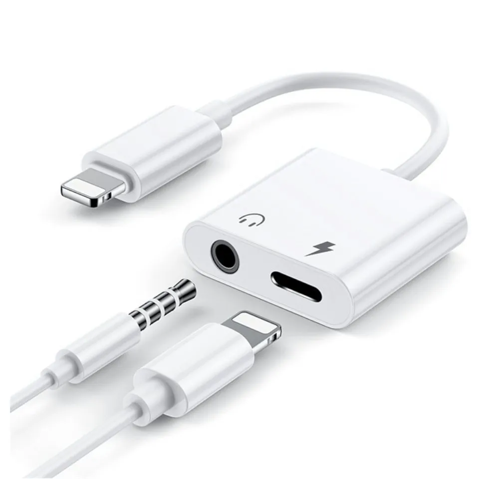 TradeNation Apple IPhone Lightning Audio Adapter Splitter Klinke Aux Kopfhörer Smartphone-Adapter Lightning zu 3,5-mm-Klinke, Lightning, Lightning Adapter