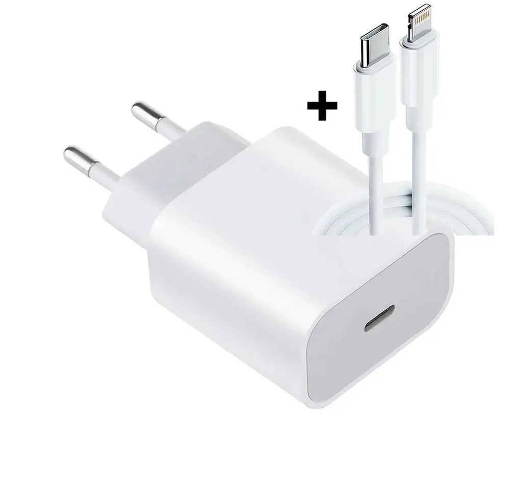 TradeNation Ladeset USB-C-Lightning Kabel 1m 20W Schnellladegerät iPhone Ladekabel USB-Ladegerät (2000,00 mA, 100cm Lightning Kabel iPhone Ladekabel, 1-tlg., USB Ladegerät + Ladekabel Set, iPhone 14 13 12 11 PRO/14 13 12 11 Pro max/12mini/X/XR/SE 2022 2020)