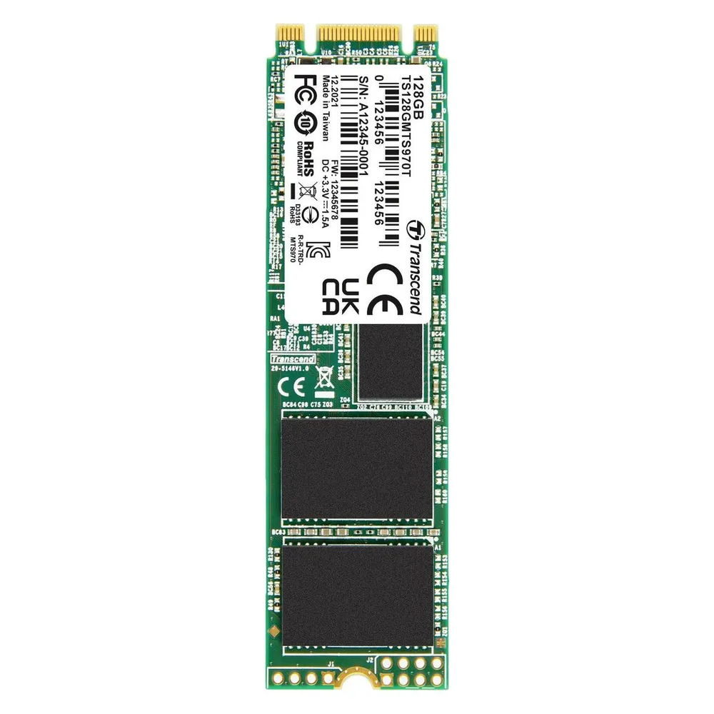 Disco Duro Transcend MTS970T 128GB M.2 SATA 6 Gbit/s 3D NAND AES
