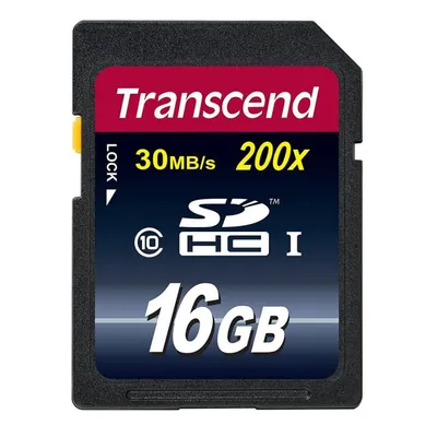 SDHC-Karte Transcend TS16GSDHC10 16 GB Klasse 10 30 MB/s Schwarz