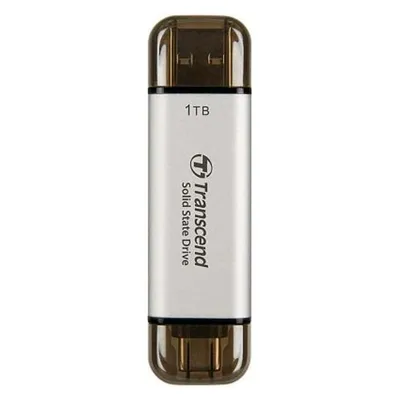 Festplatte Transcend ESD310 1TB SSD USB Type-A/C 10 Gbit/s Silber