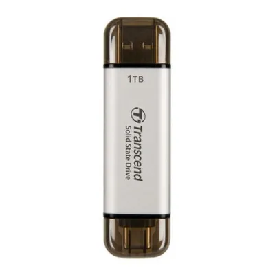 Festplatte Transcend ESD310 1TB SSD USB Type-A/C 10 Gbit/s Silber