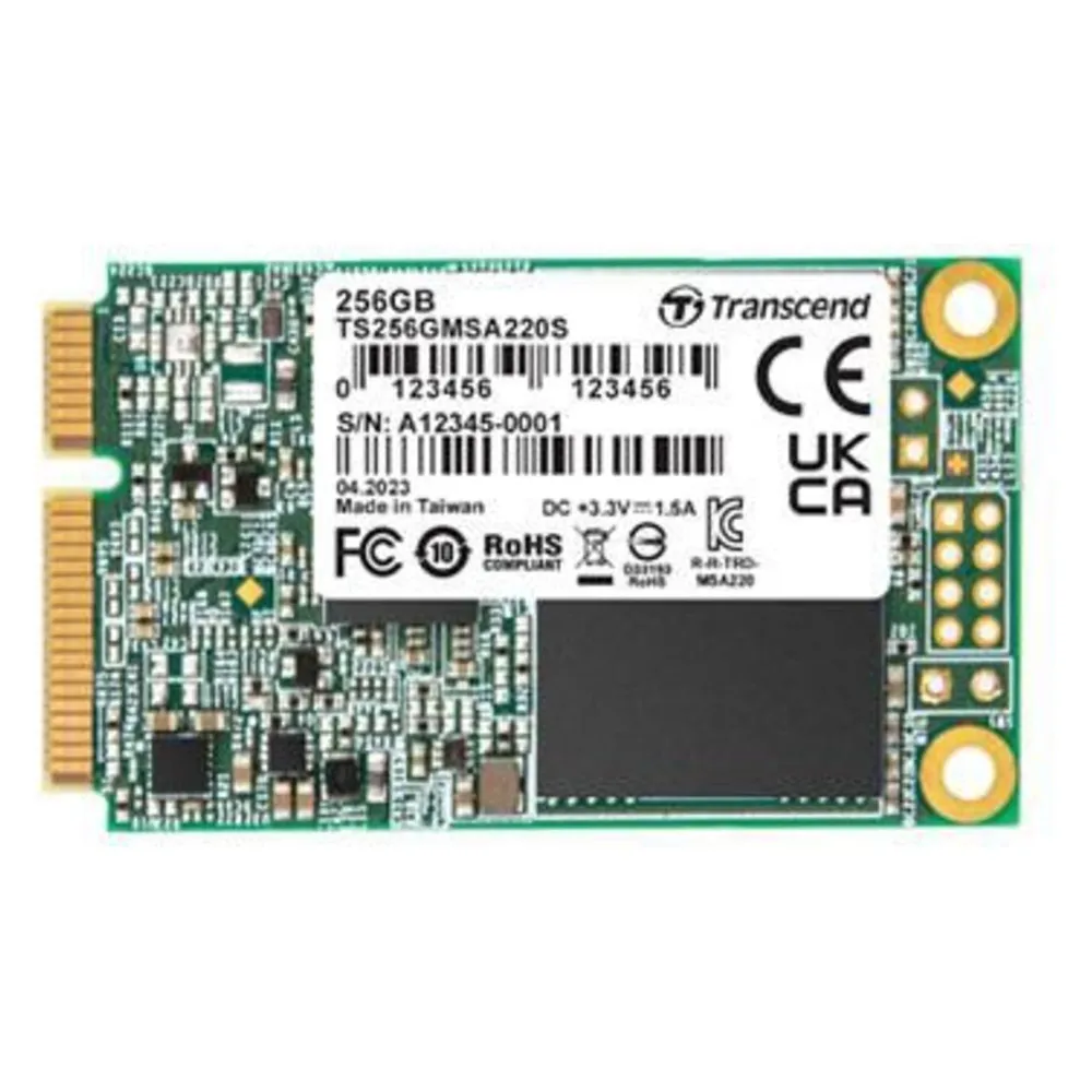 Transcend SSD 256GB MSA220S mSATA 3D NAND, SATA3