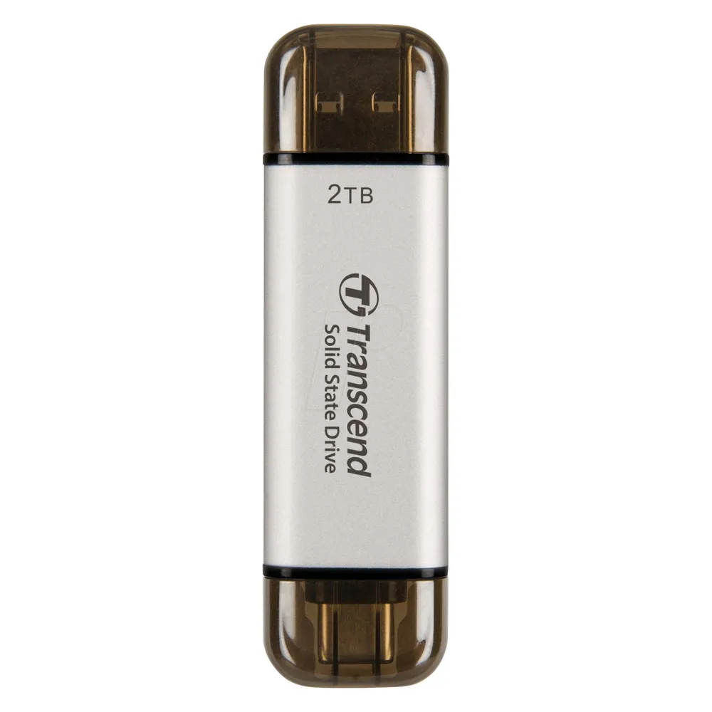 Festplatte Transcend ESD310 2 TB SSD USB 3.2 Gen 1 1050 MB/s Silber