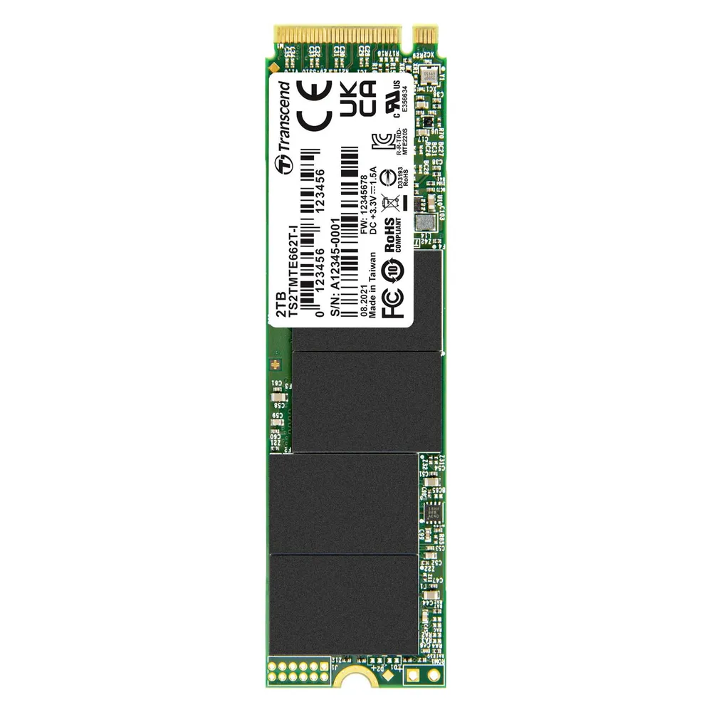 Transcend MTE662T-I 2TB Interne M.2 PCIe NVMe SSD 2280 PCIe NVMe 3.0 x4 Retail TS2TMTE662T-I