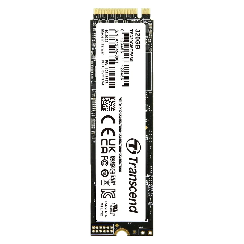 Transcend MTE560I 320GB Interne M.2 PCIe NVMe SSD 2280 PCIe NVMe 4.0 x4 Retail TS320GMTE560I