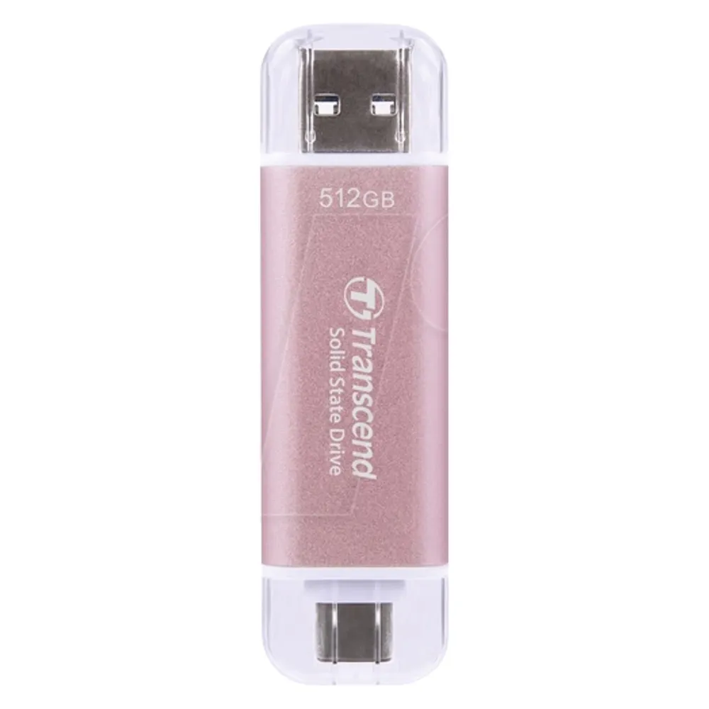 Festplatte Transcend ESD310 512GB SSD USB 10 Gbit/s Rosa mit Schutz