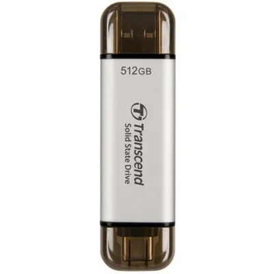 Festplatte Transcend ESD310 512GB SSD USB 3.2 Gen 2 1050MB/s Silber