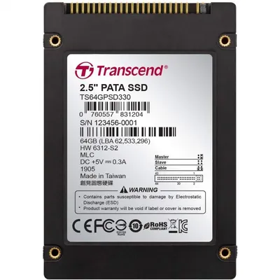 Transcend TS64GPSD330 Internes Solid State Drive 64 GB 2.5" Parallel ATA MLC