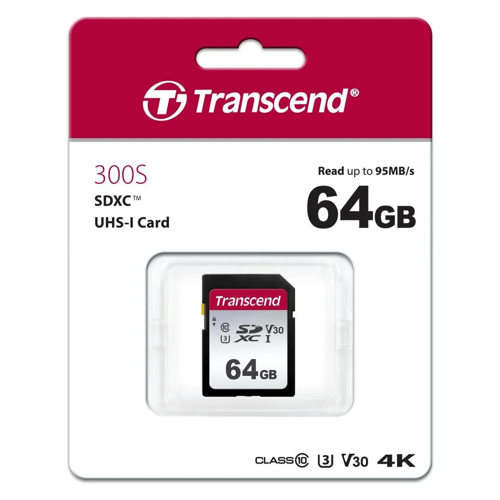 Speicherkarte Transcend TS64GSDC300S 64GB SDXC UHS-I V30 U3 95MB/s