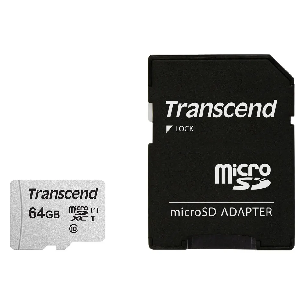 Speicherkarte Transcend 300S 64GB UHS-I A1 V30 Klasse 10 Silber