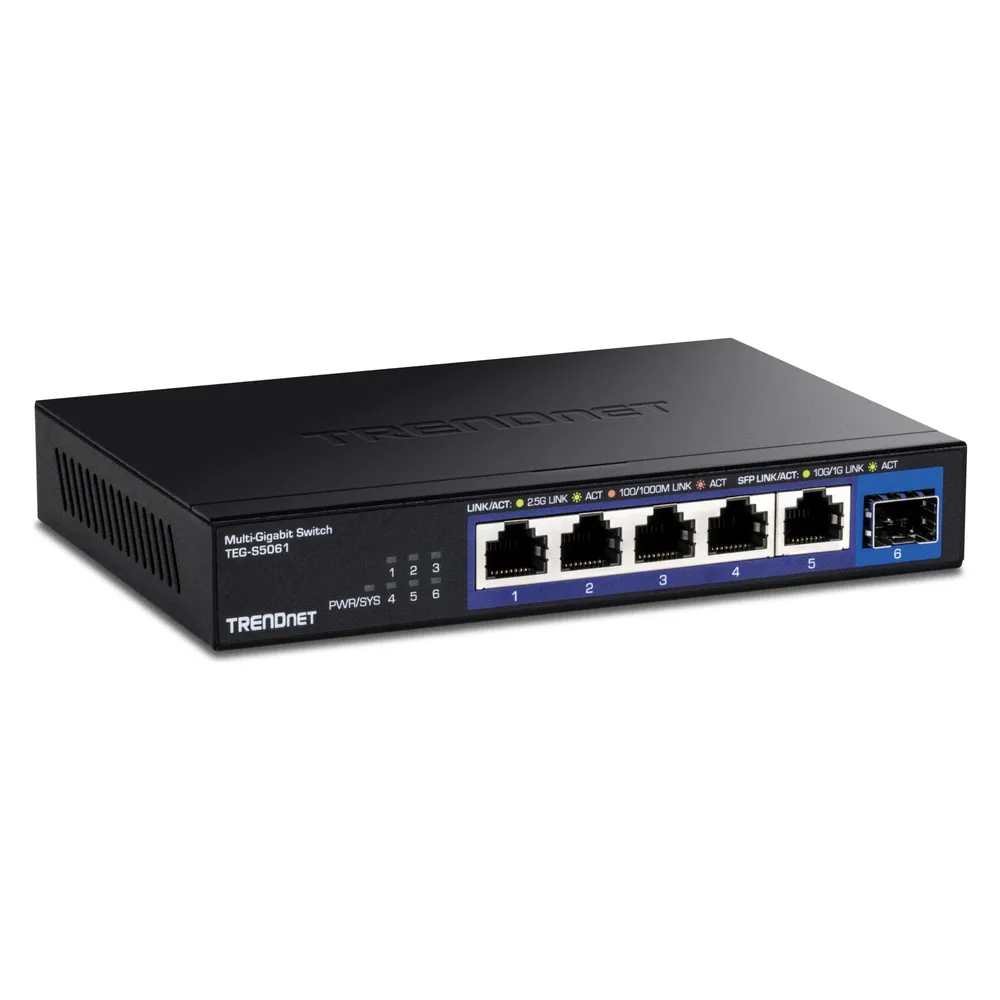 Switch Trendnet TEG-S5061 5 Ports 2.5G Unmanaged Wandmontage