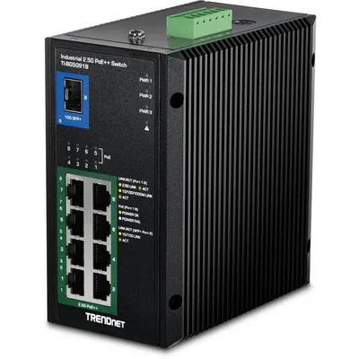 Switch Trendnet TI-BG5091B 8x2.5G PoE++ 1xSFP+ Wand DIN-Montage