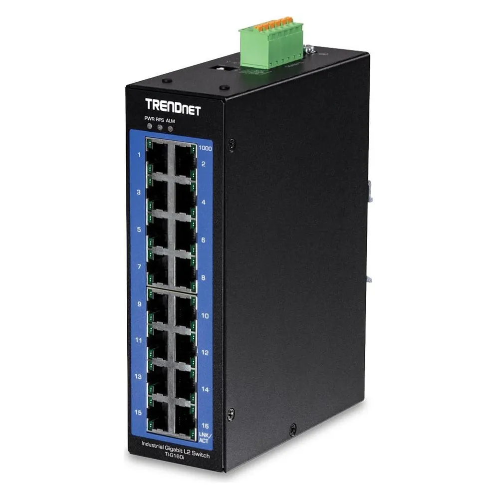 Switch Trendnet TI-G160i 16-Port Gigabit Managed DIN-Rail Metallgehäuse IP30