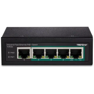 Switch Trendnet TI-PE50 4 Ports PoE+ Fast Ethernet 1 Port Fast Ethernet Schwarz