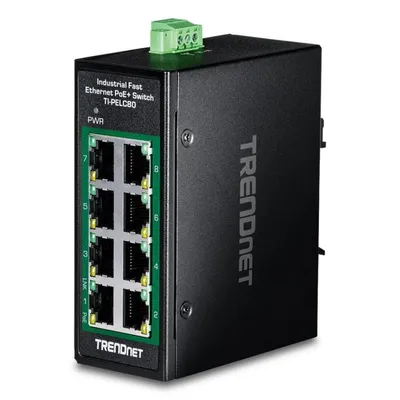 Netzwerk Switch TRENDnet TI-PELC80 8 Ports PoE+ Fast Ethernet DIN-Wandmontage