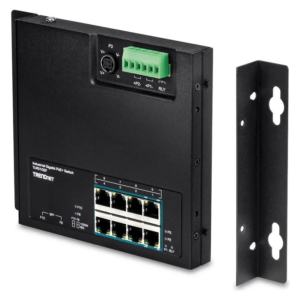 Trendnet 10-Port-Industrie-Gigabit-PoE+-Wandmontage-Frontzubehör