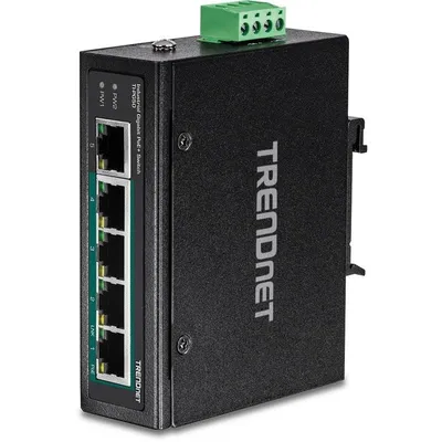 Industrieller Switch TRENDnet TI-PG50 5 Ports Gigabit PoE+ DIN-Rail