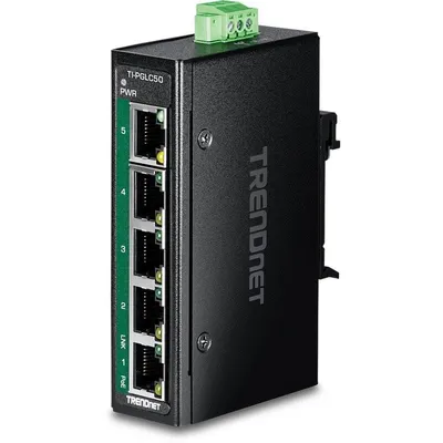 Netzwerkswitch TRENDnet TI-PGLC50 5 Port Gigabit PoE+ DIN-Wandmontage